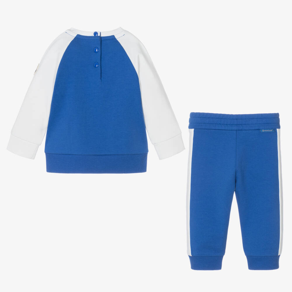 Moncler Enfant-Boys Blue & White Cotton Tracksuit | Childrensalon