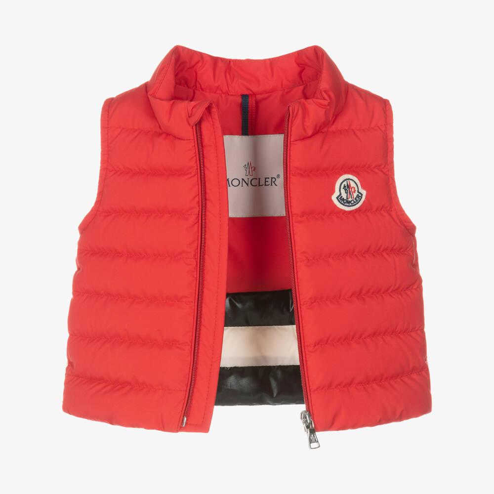 Moncler Enfant-Boys Cliff Red Puffer Down Gilet | Childrensalon