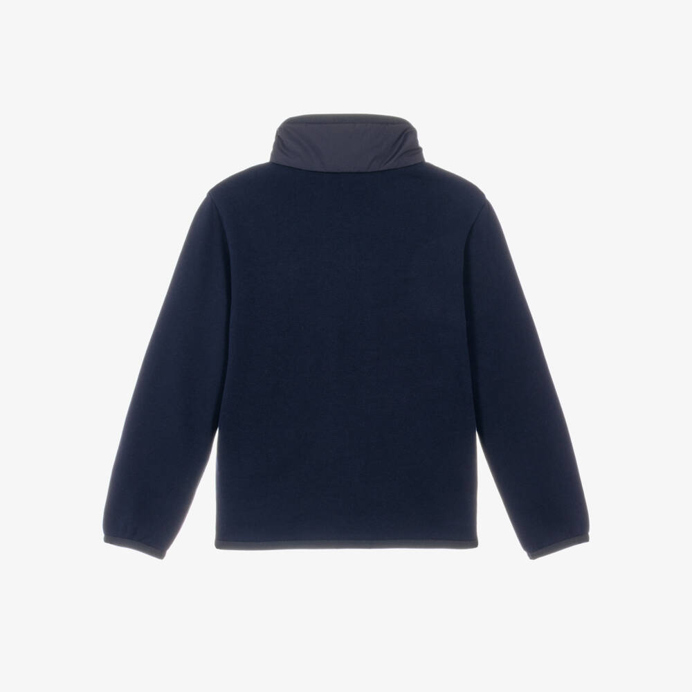 Moncler Enfant-Boys Cotton Zip-Up Sweatshirt in Navy Blue | Childrensalon