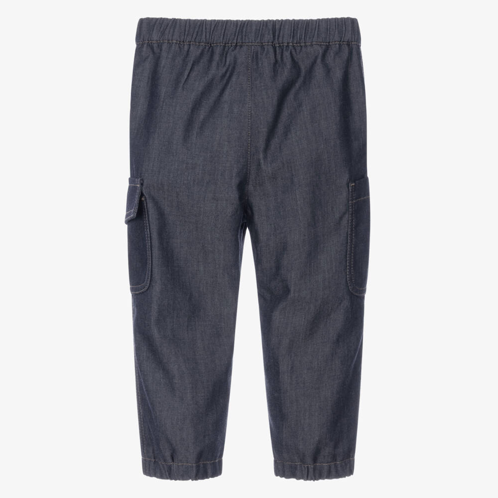 Moncler Enfant-Boys Dark Blue Chambray Trousers | Childrensalon