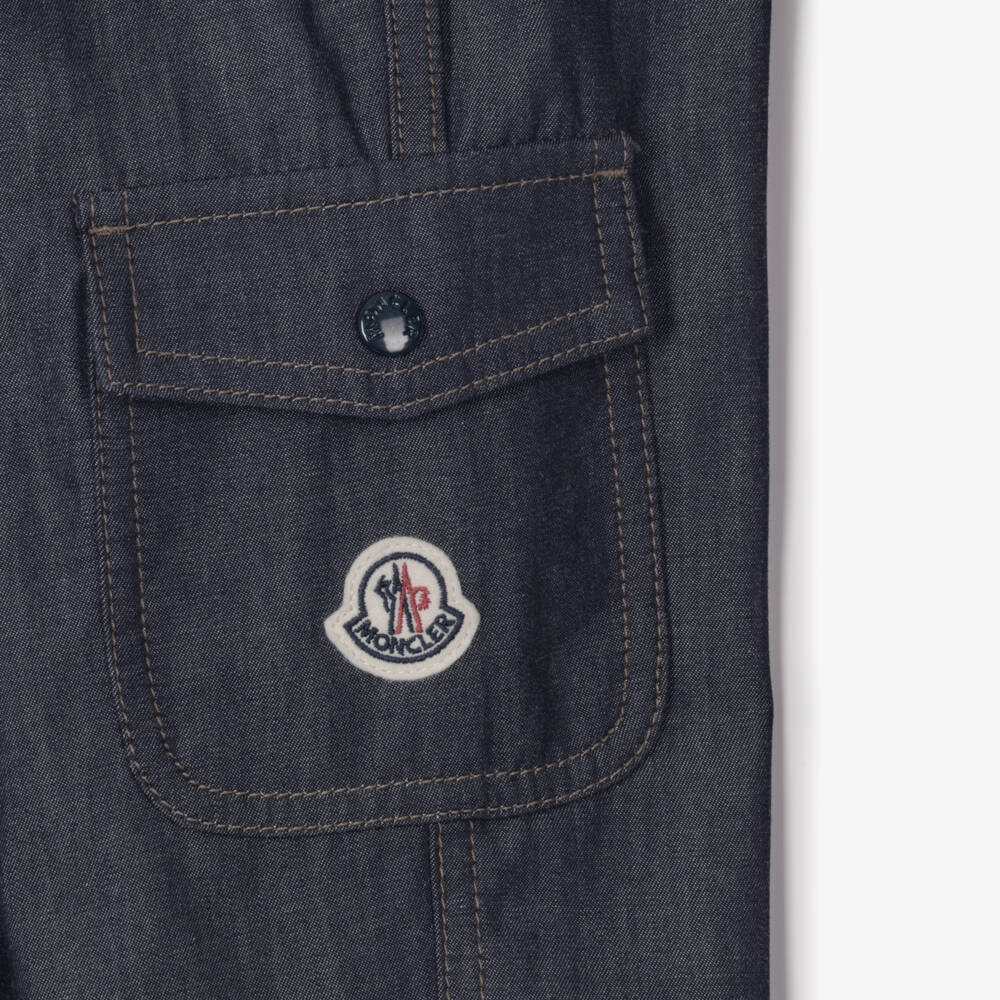Moncler Enfant-Boys Dark Blue Chambray Trousers | Childrensalon