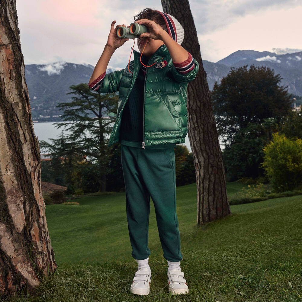 Moncler Enfant-Boys Green Down Padded Bengi Jacket | Childrensalon