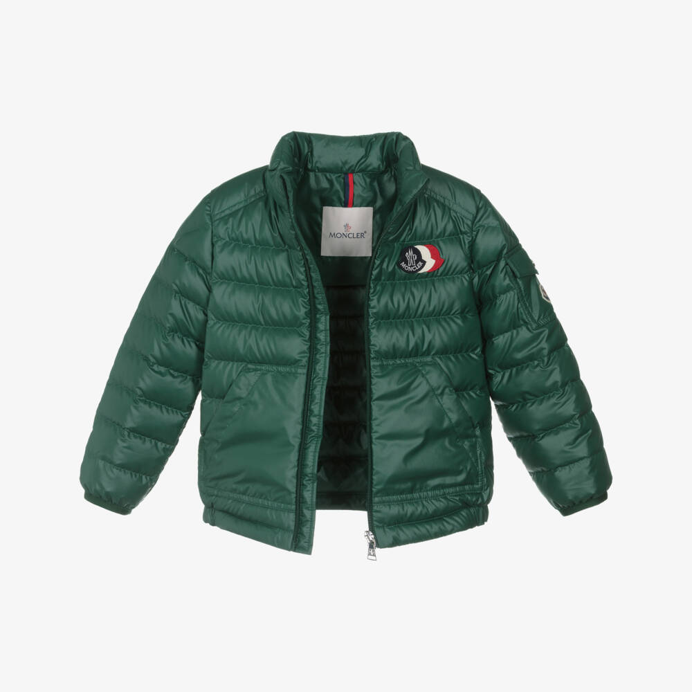 Moncler Enfant-Куртка Bengi зеленая с пуховой подкладкой для мальчиков | Childrensalon