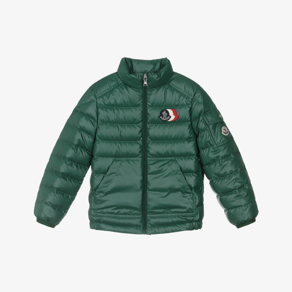 Moncler Enfant-Boys Green Down Padded Bengi Jacket | Childrensalon