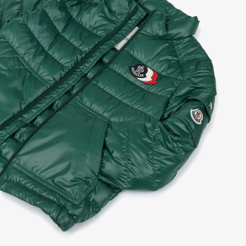 Moncler Enfant-Boys Green Down Padded Bengi Jacket | Childrensalon