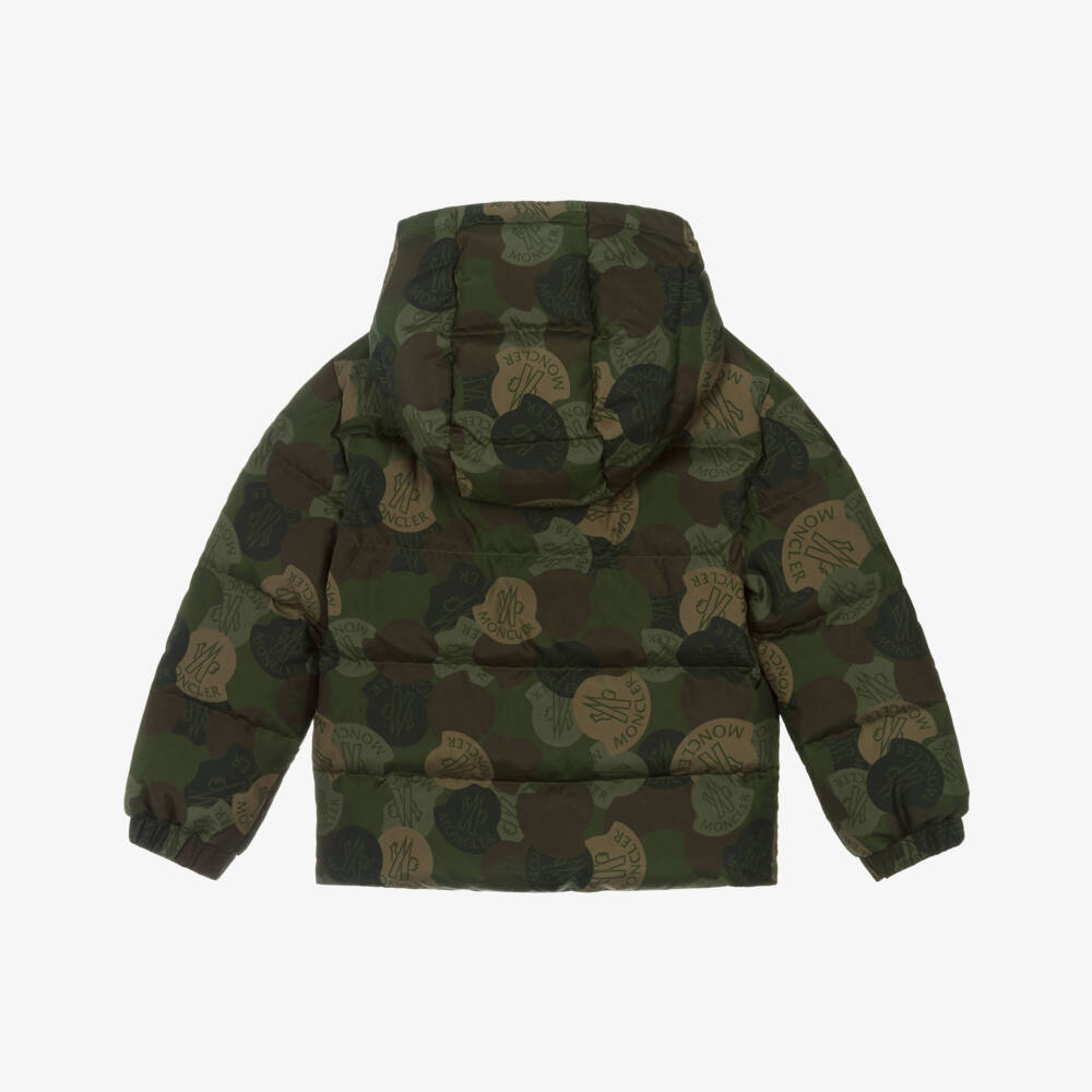Moncler Enfant-Boys Green 'Escer' Camouflage Puffer Jacket | Childrensalon