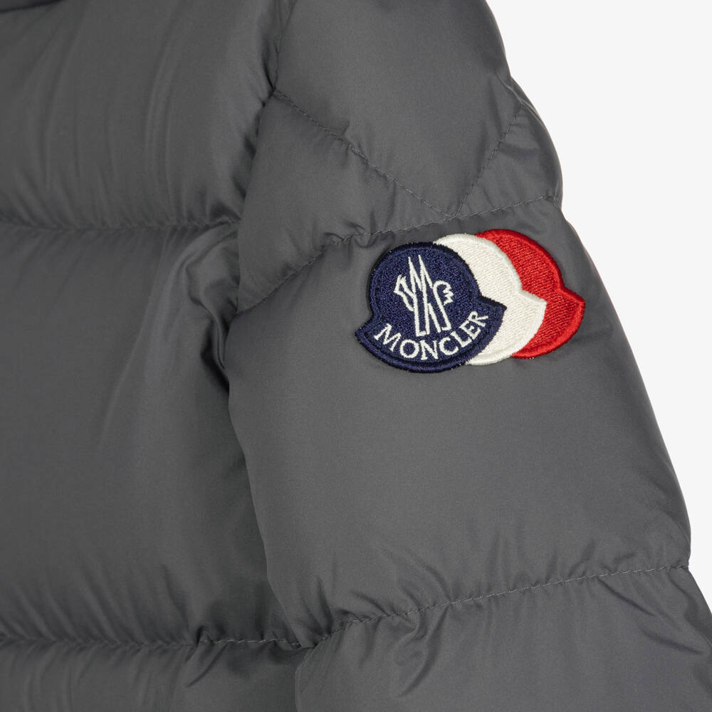 Moncler Enfant-Boys Grey Down Padded Barin Jacket | Childrensalon