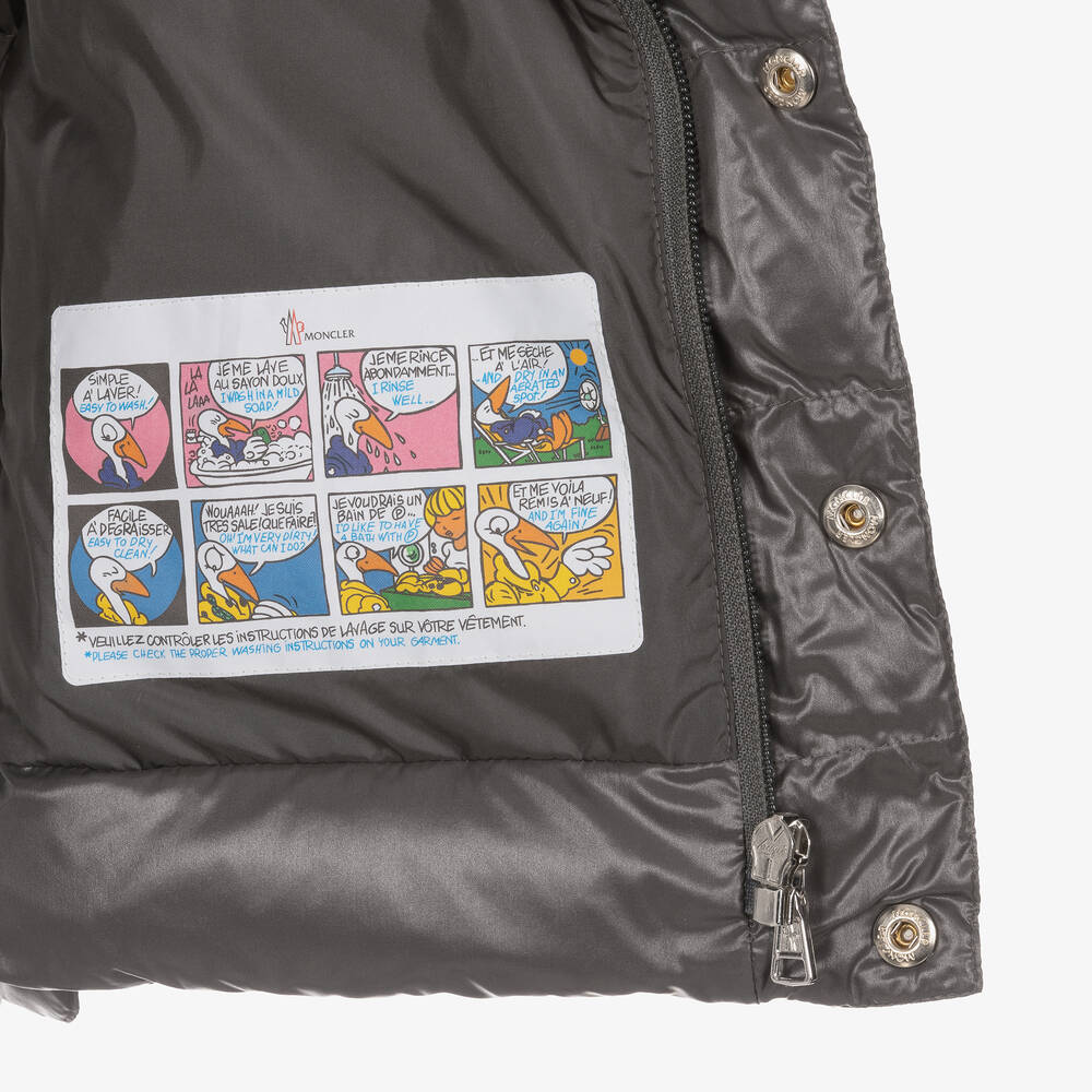 Moncler Enfant-Boys Grey Down Padded Tib Puffer Gilet | Childrensalon