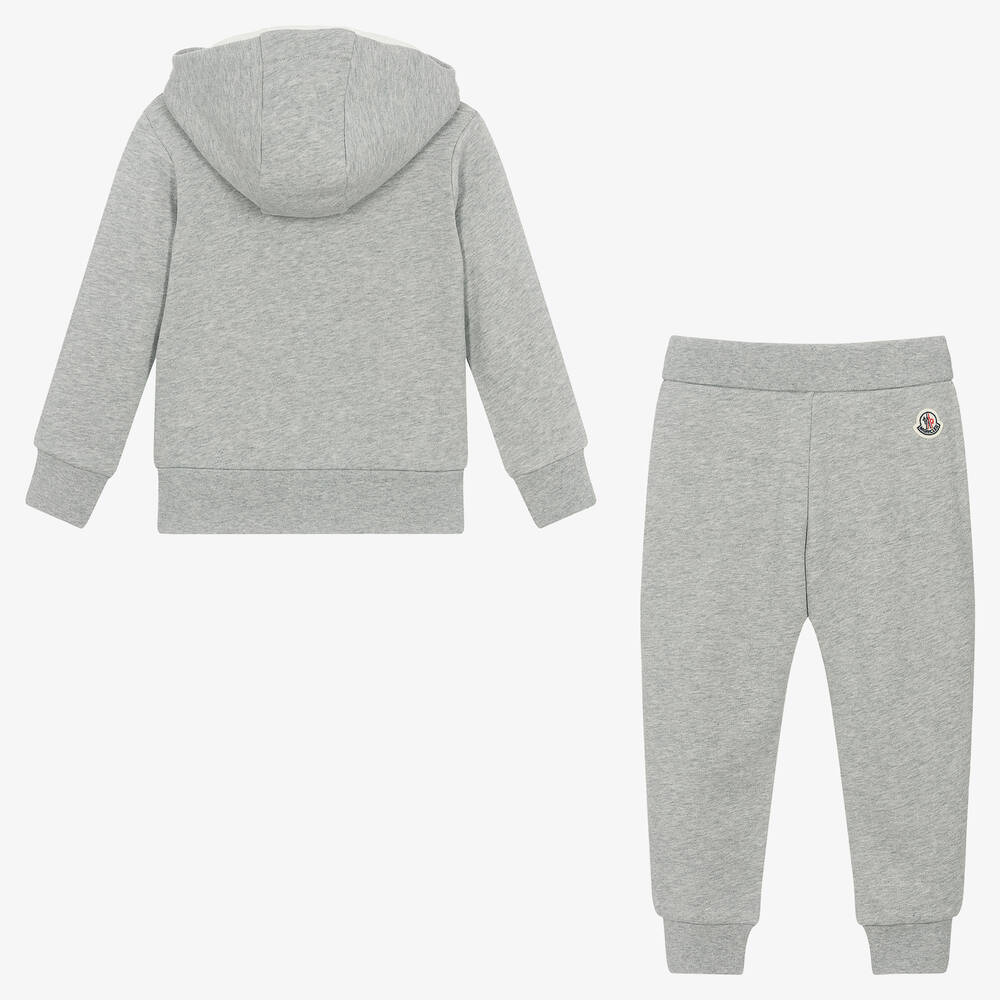Moncler Enfant-Boys Grey Marl Cotton Tracksuit | Childrensalon