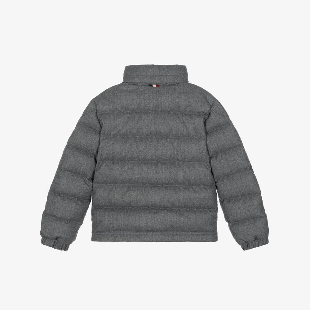 Moncler Enfant-Boys Grey Quade Felted Jacket with Down Padding | Childrensalon