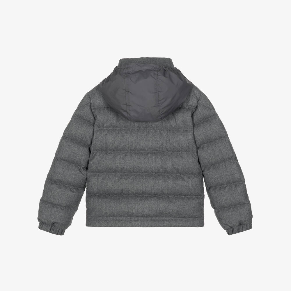 Moncler Enfant-Boys Grey Quade Felted Jacket with Down Padding | Childrensalon