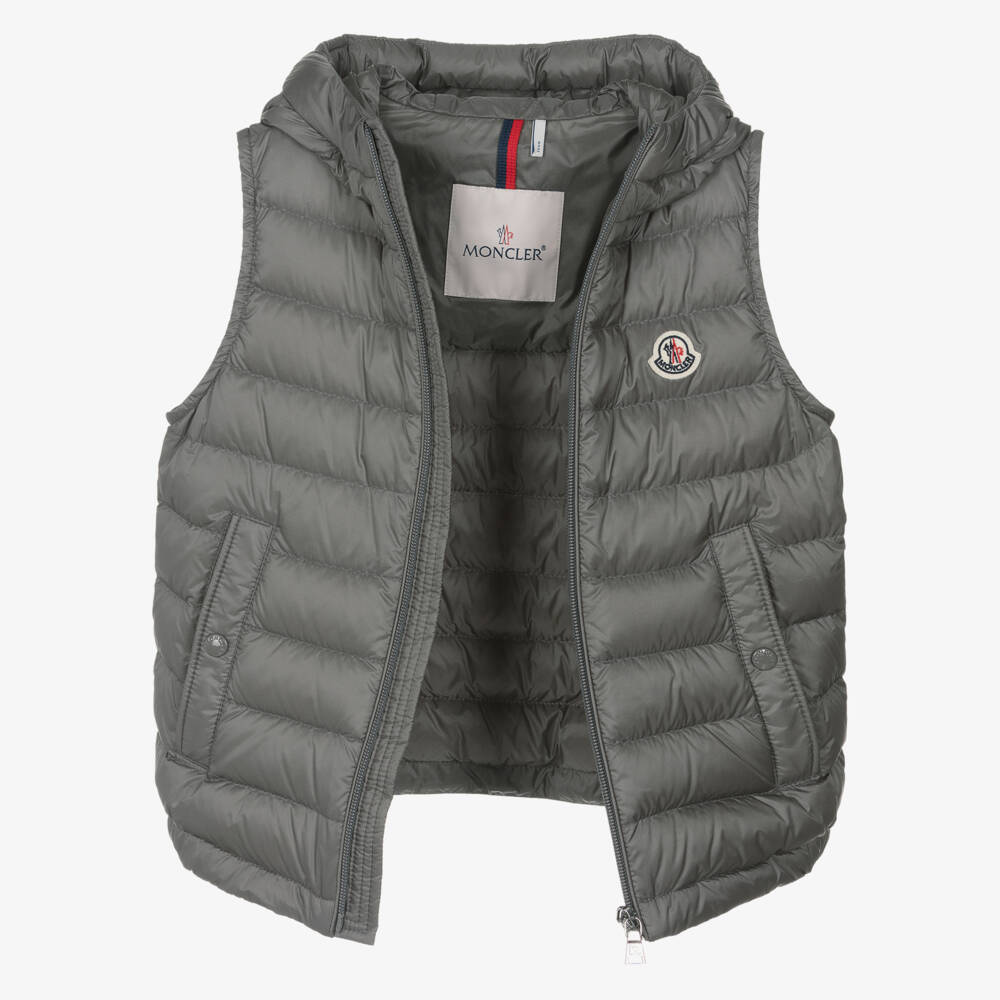 Moncler Enfant-Boys Grey Uzay Down Puffer Gilet | Childrensalon