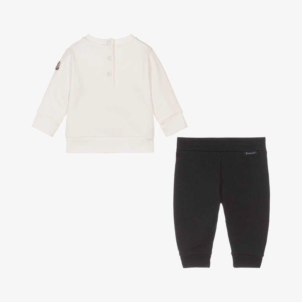 Moncler Enfant-بدلة رياضية أطفال ولادي قطن لون كحلي وعاجي | Childrensalon