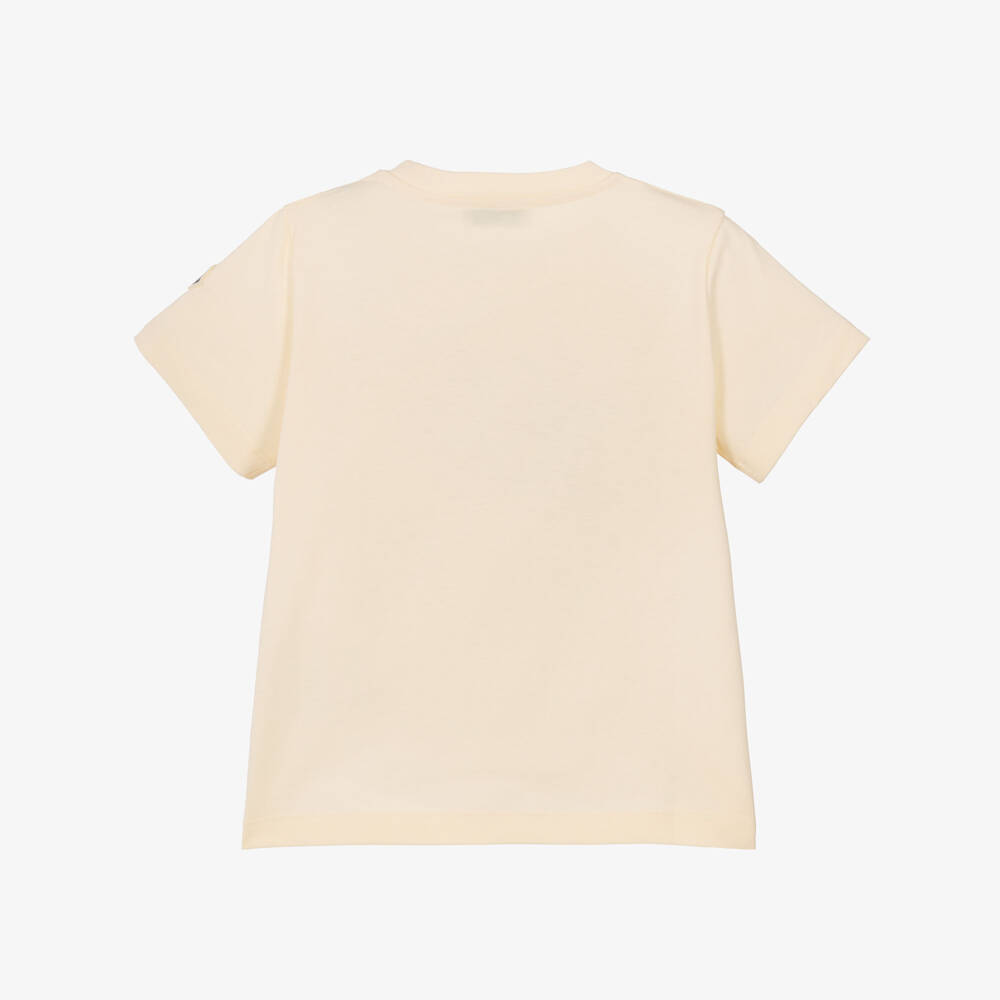 Moncler Enfant-Boys Ivory Cotton Jersey Logo T-Shirt | Childrensalon