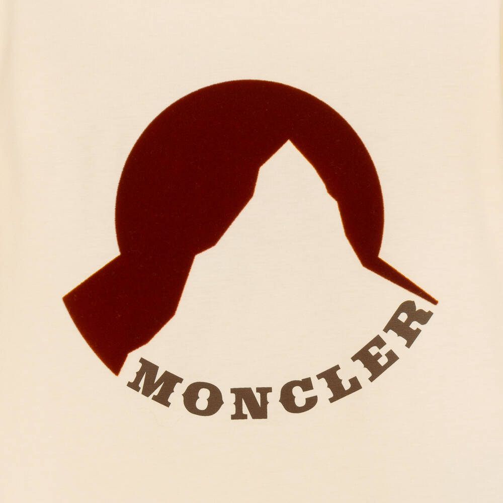 Moncler Enfant-Boys Ivory Cotton Jersey Logo T-Shirt | Childrensalon