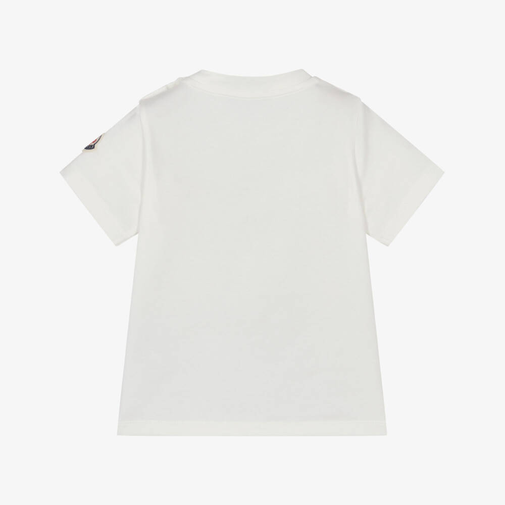 Moncler Enfant-Boys Ivory Cotton Logo T-Shirt | Childrensalon