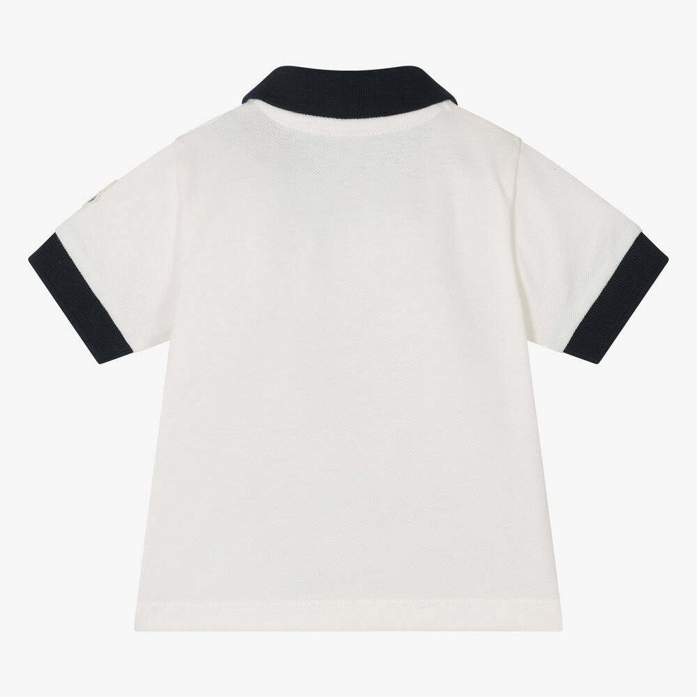Moncler Enfant-Boys Ivory Cotton Polo Shirt | Childrensalon