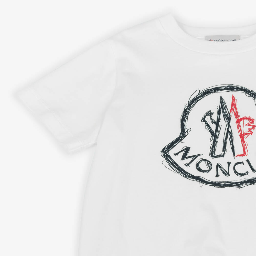 Moncler Enfant-Boys Ivory Cotton T-Shirt | Childrensalon