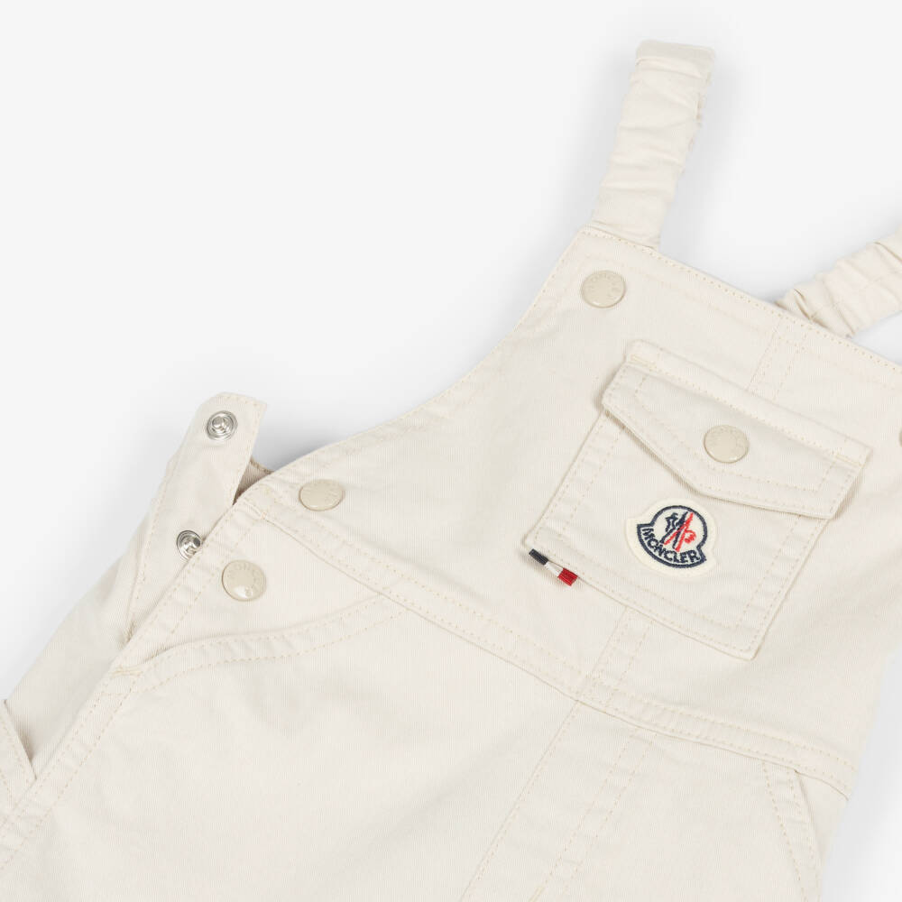 Moncler Enfant-Boys Ivory Denim Short Dunagrees | Childrensalon