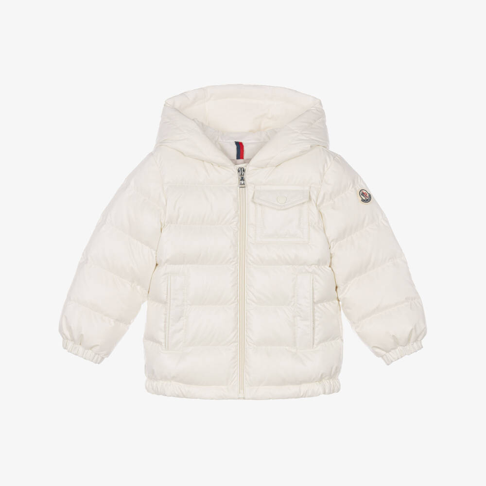 Moncler Enfant-Boys Ivory Mesles Down Padded Hooded Jacket | Childrensalon