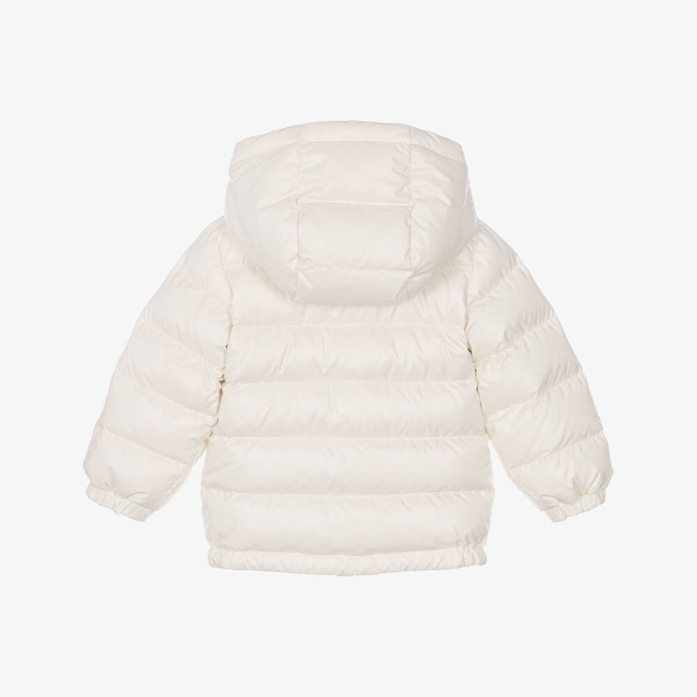 Moncler Enfant-Boys Ivory Mesles Down Padded Hooded Jacket | Childrensalon