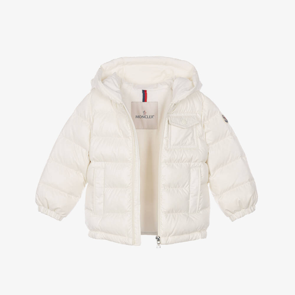 Moncler Enfant-Boys Ivory Mesles Down Padded Hooded Jacket | Childrensalon