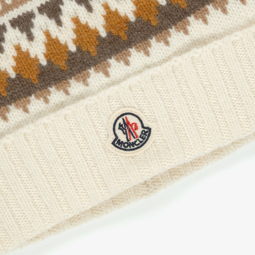 Moncler Enfant-Boys Ivory Wool & Cashmere Fair Isle Hat | Childrensalon