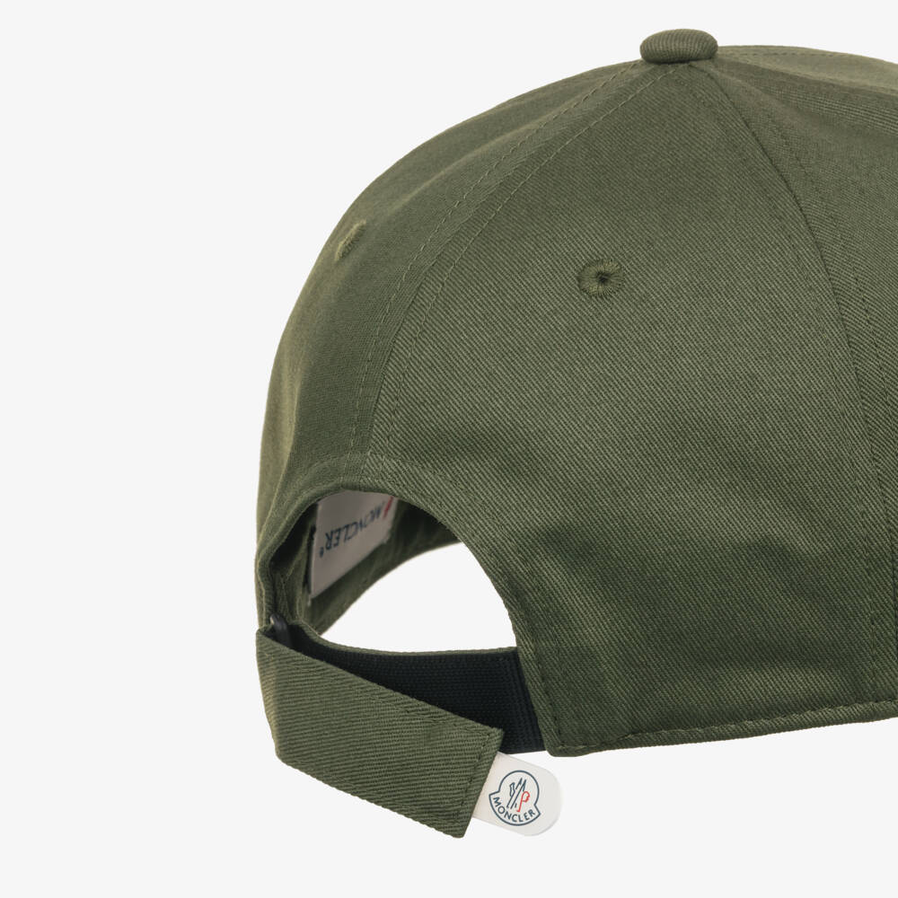 Moncler Enfant-Boys Khaki Green Baseball Cap with Felt Logo Patch | Childrensalon