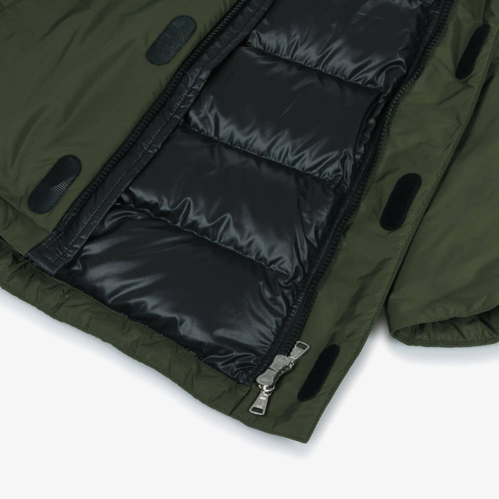 Moncler Enfant-Пальто стеганое Gesudar зеленое хаки для мальчиков | Childrensalon