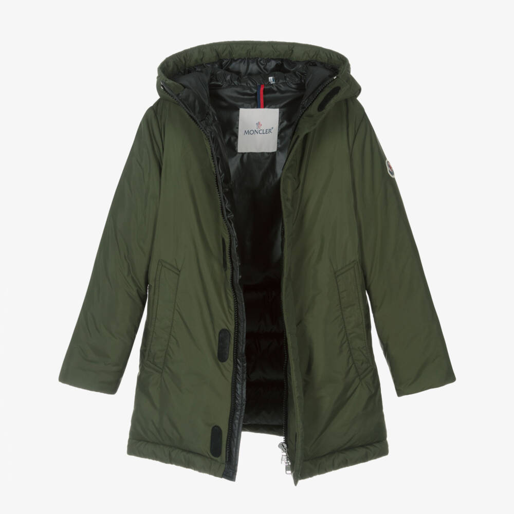 Moncler Enfant-Пальто стеганое Gesudar зеленое хаки для мальчиков | Childrensalon