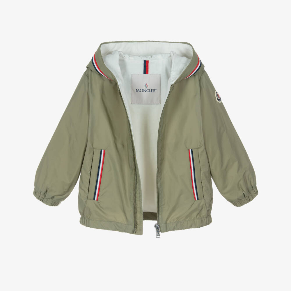 Moncler Enfant-Boys Khaki Green Hooded Granduc Jacket | Childrensalon