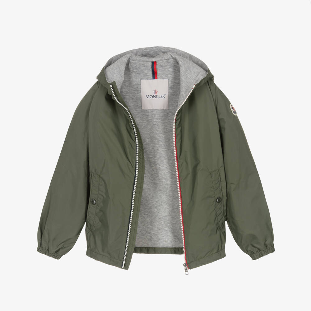 Moncler Enfant-Boys Khaki Green Urville Hooded Jacket | Childrensalon