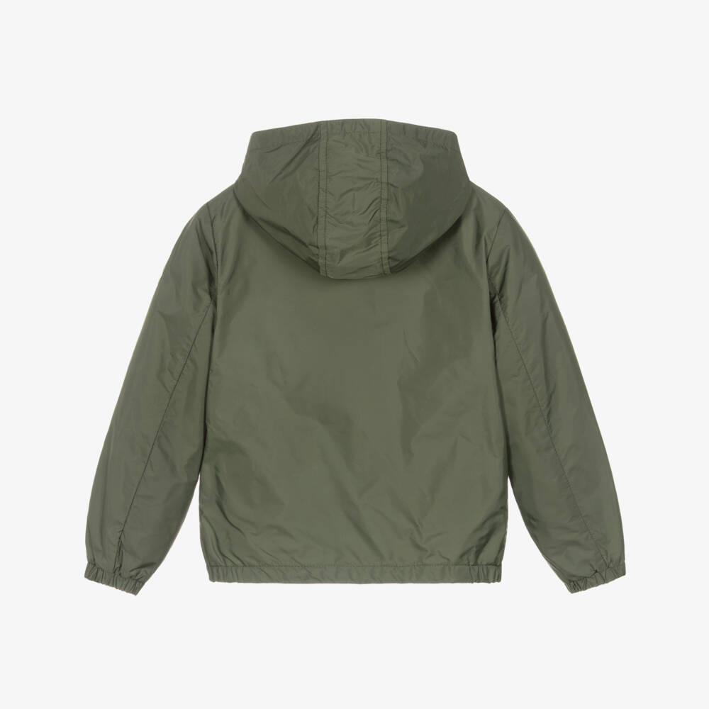 Moncler Enfant-Boys Khaki Green Urville Hooded Jacket | Childrensalon