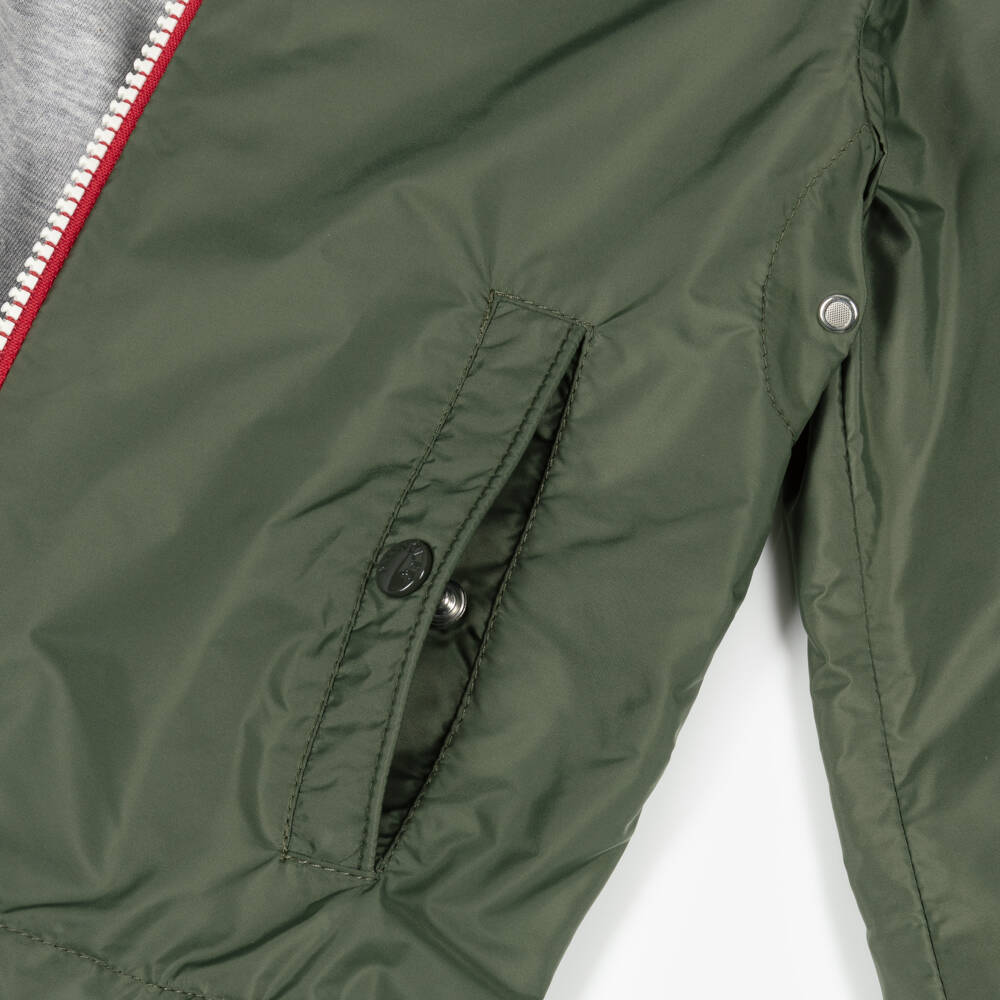 Moncler Enfant-Boys Khaki Green Urville Hooded Jacket | Childrensalon