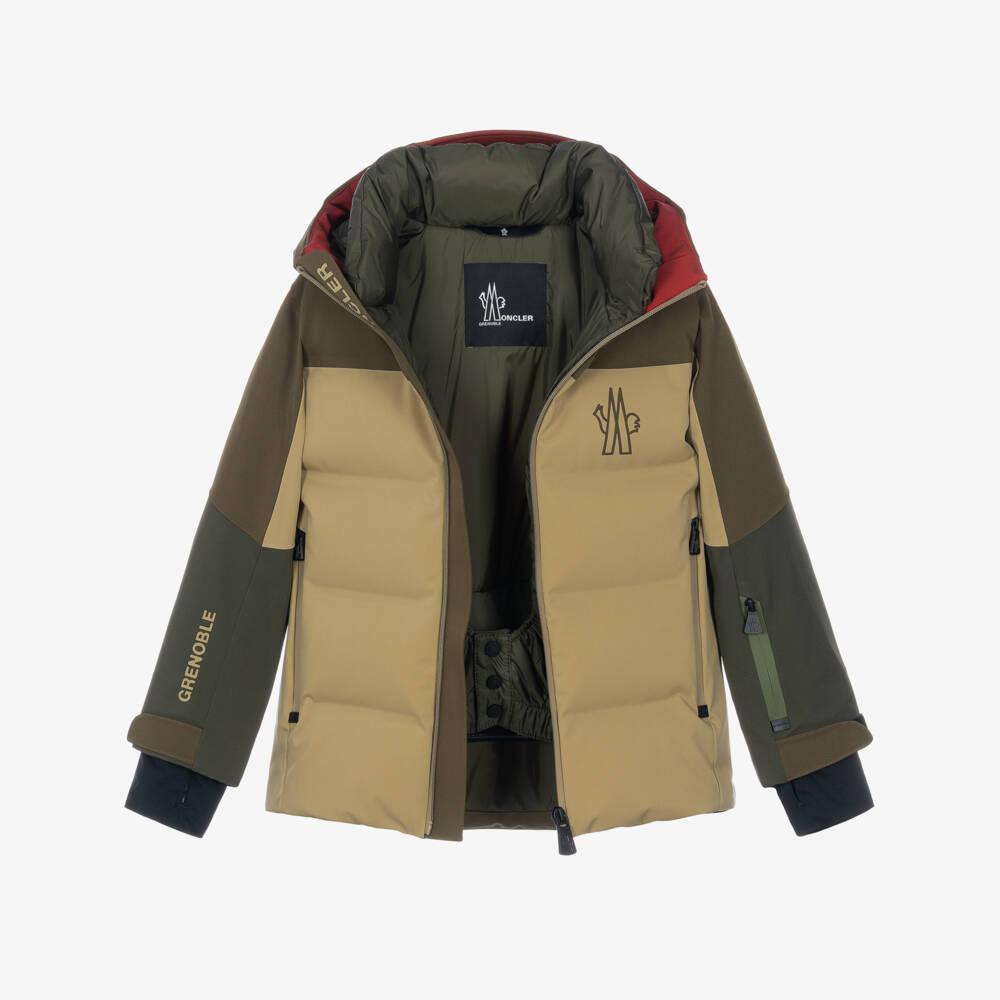 Moncler Enfant-Boys Khaki Montmiral Grenoble Technical Ski Jacket | Childrensalon