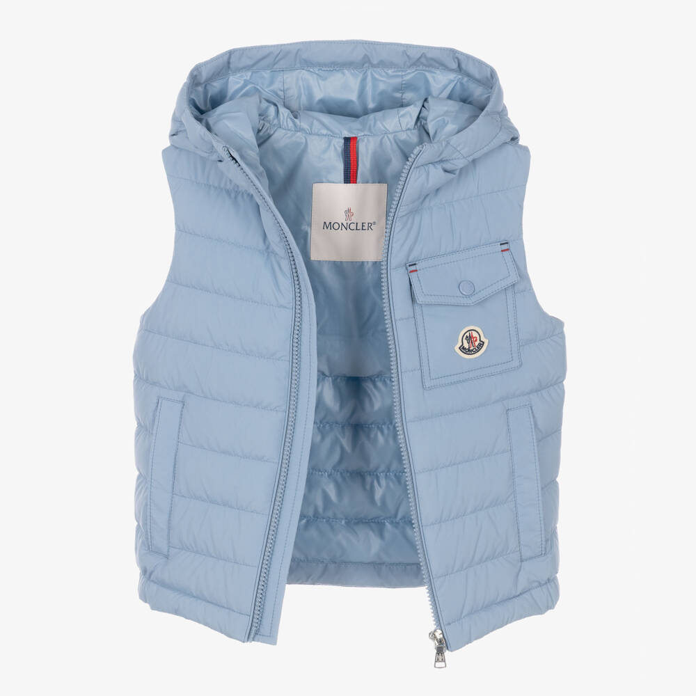 Moncler Enfant-Boys Light Blue Down Wystan Gilet | Childrensalon