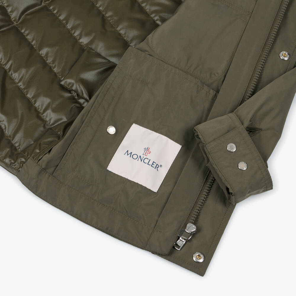 Moncler Enfant-جاكيت لون أخضر زيتوني للأولاد | Childrensalon