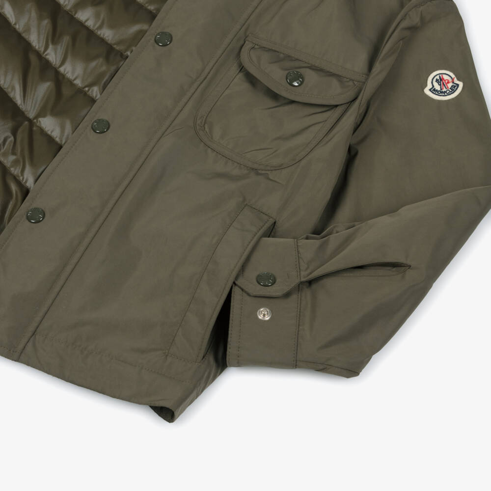 Moncler Enfant-جاكيت لون أخضر زيتوني للأولاد | Childrensalon