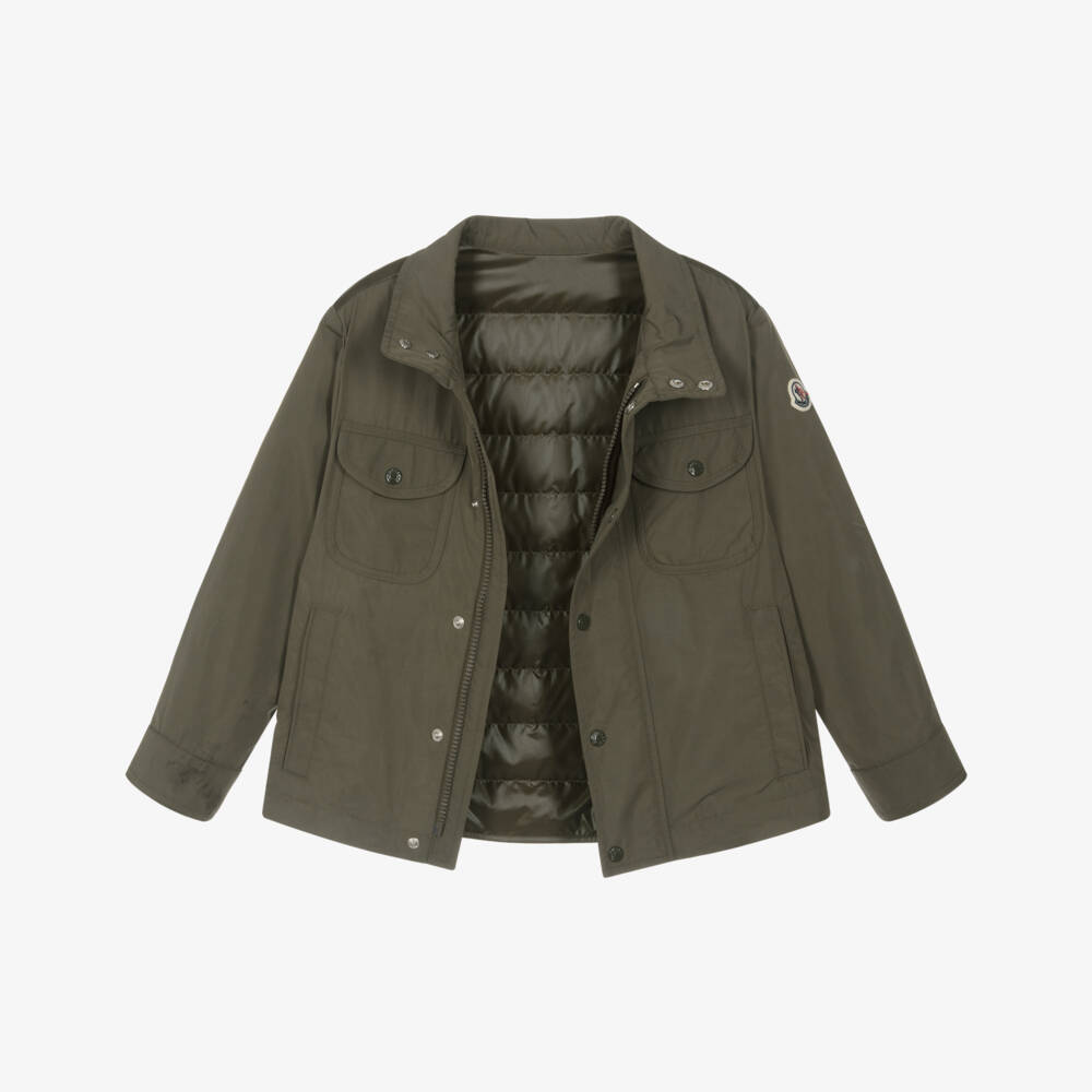 Moncler Enfant-جاكيت لون أخضر زيتوني للأولاد | Childrensalon