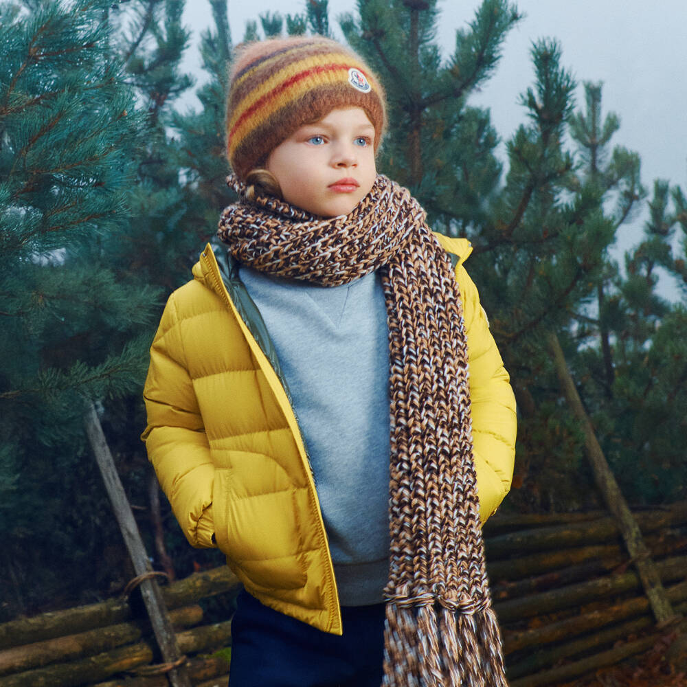 Moncler Enfant-Boys Mustard Yellow Grecois Down Padded Puffer Jacket | Childrensalon