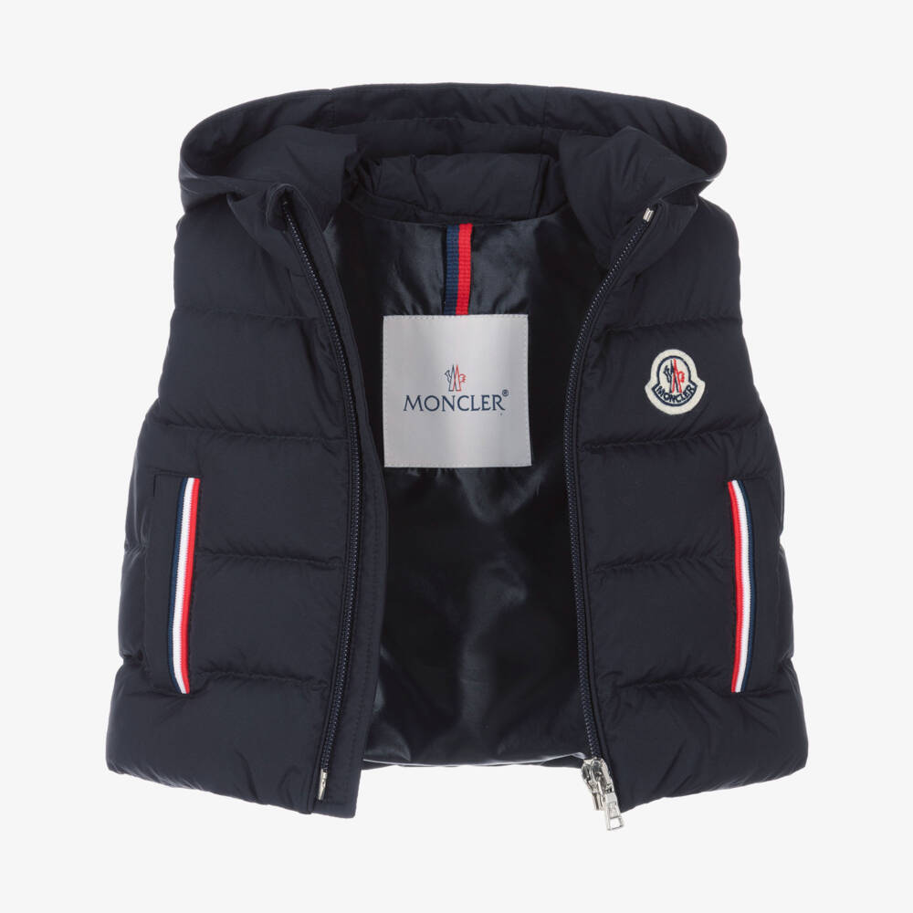 Moncler Enfant-Boys Navy Blue Buang Puffer Gilet | Childrensalon