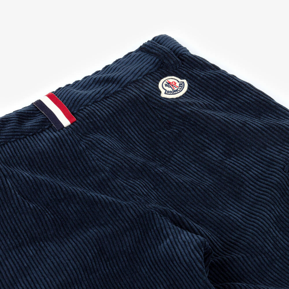 Moncler Enfant-Брюки карго синие из вельвета для мальчиков | Childrensalon