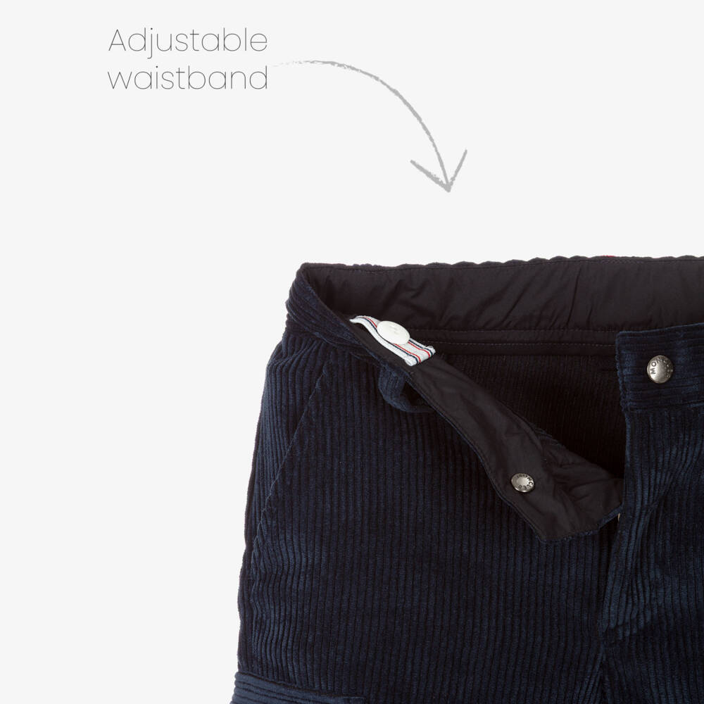 Moncler Enfant-Брюки карго синие из вельвета для мальчиков | Childrensalon