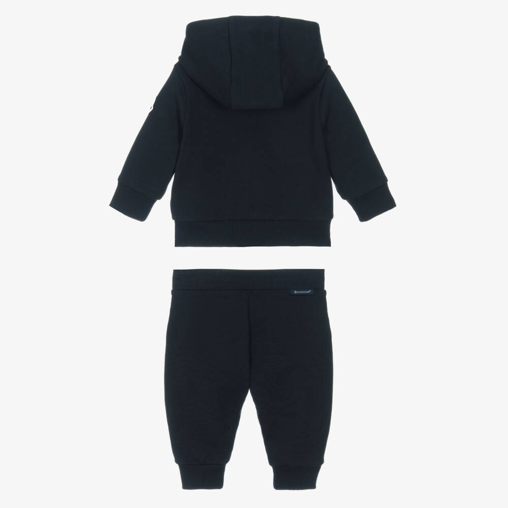 Moncler Enfant-Boys Navy Blue Cotton Hooded Tracksuit | Childrensalon