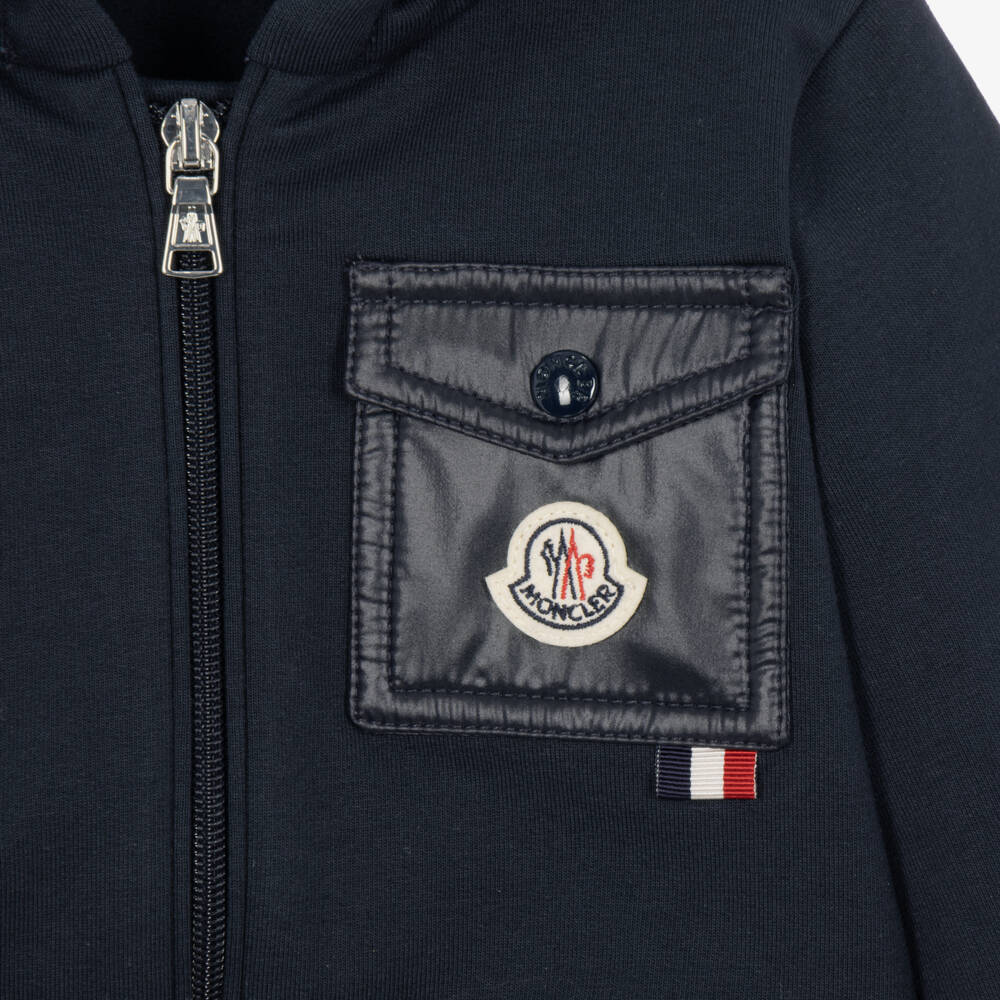 Moncler Enfant-Boys Navy Blue Cotton Pocket Tracksuit | Childrensalon