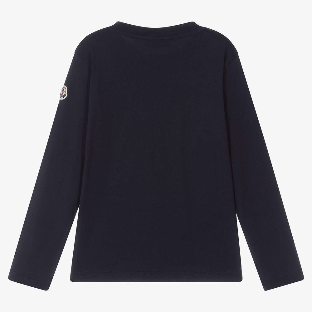 Moncler Enfant-Boys Navy Blue Cotton Top | Childrensalon