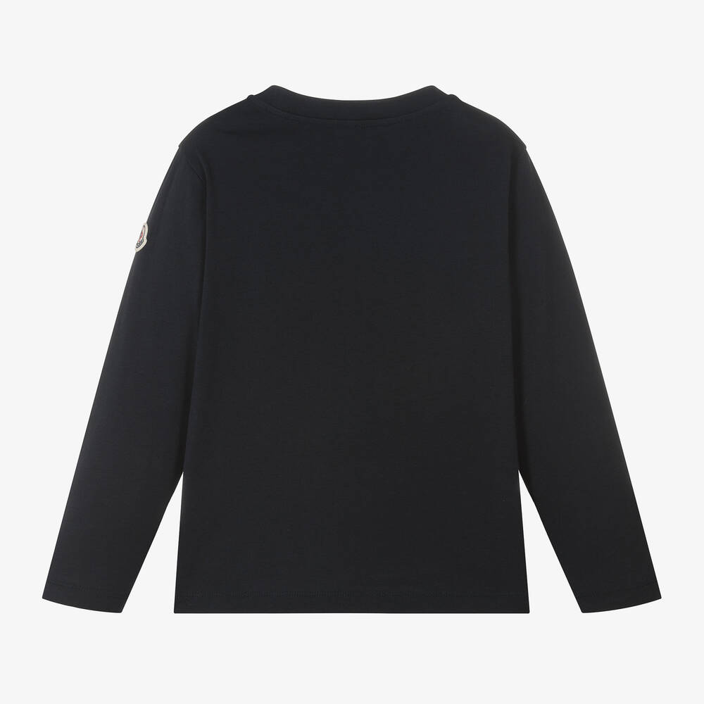 Moncler Enfant-Boys Navy Blue Cotton Top | Childrensalon