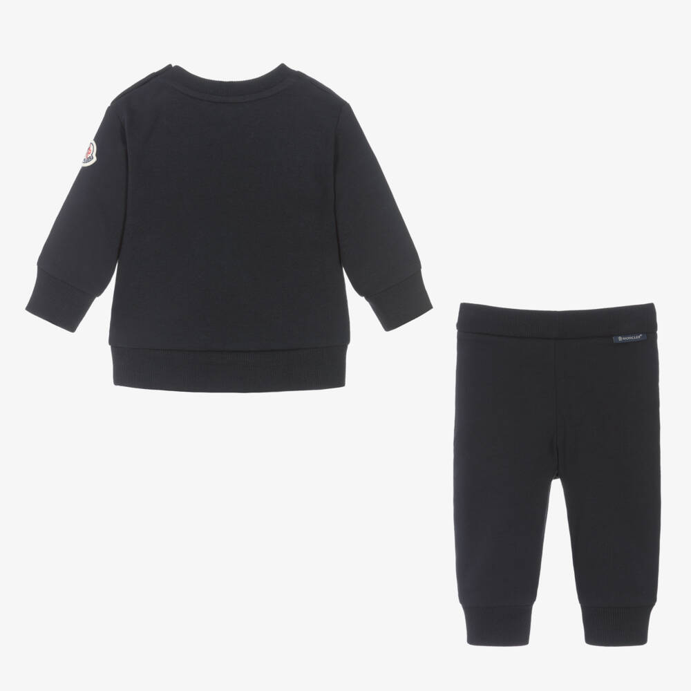 Moncler Enfant-Boys Navy Blue Cotton Tracksuit | Childrensalon