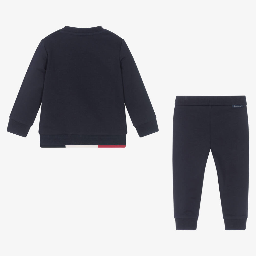 Moncler Enfant-Boys Navy Blue Cotton Tracksuit | Childrensalon