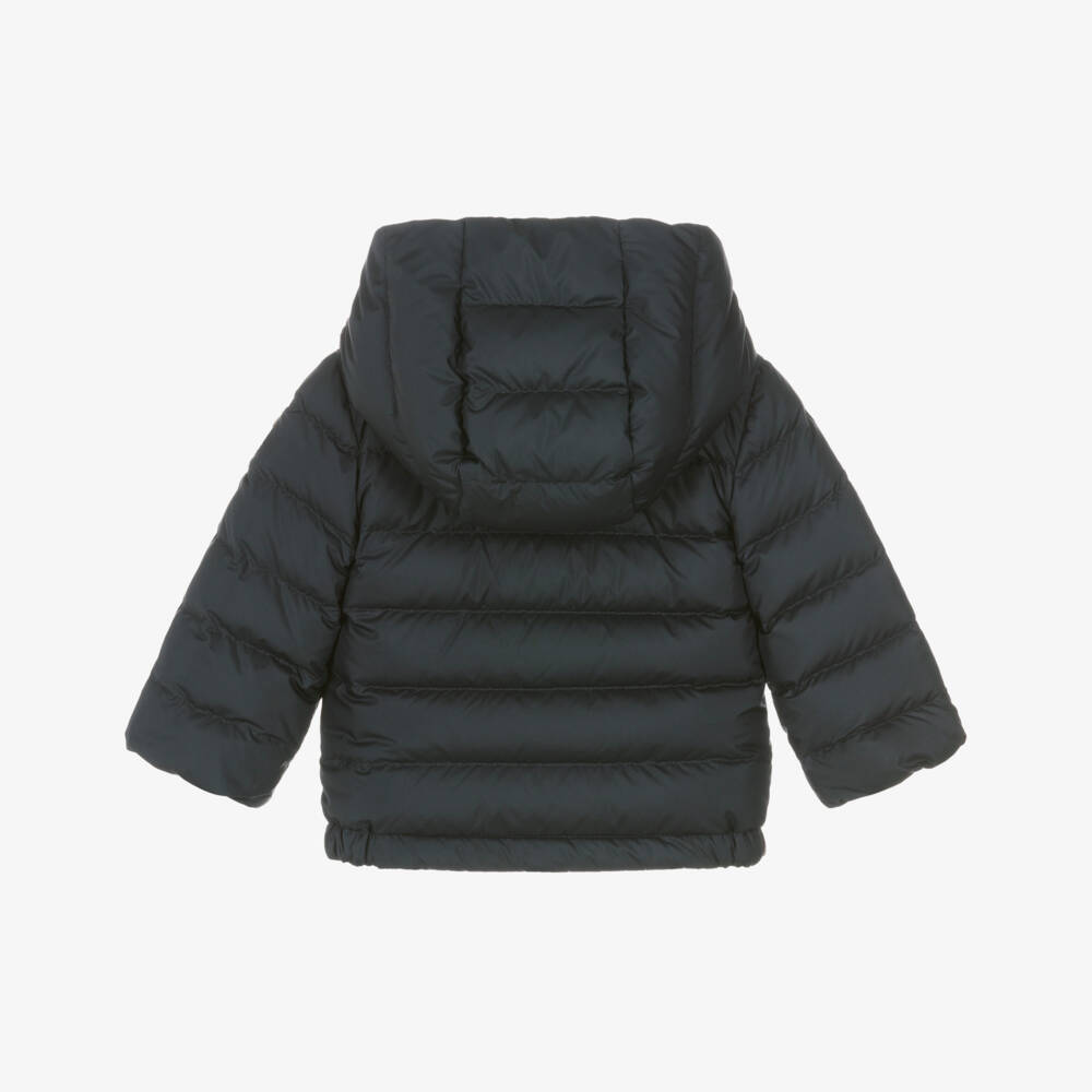 Moncler Enfant-Boys Navy Blue Down Filled Jacket with Triple Bell Logo | Childrensalon